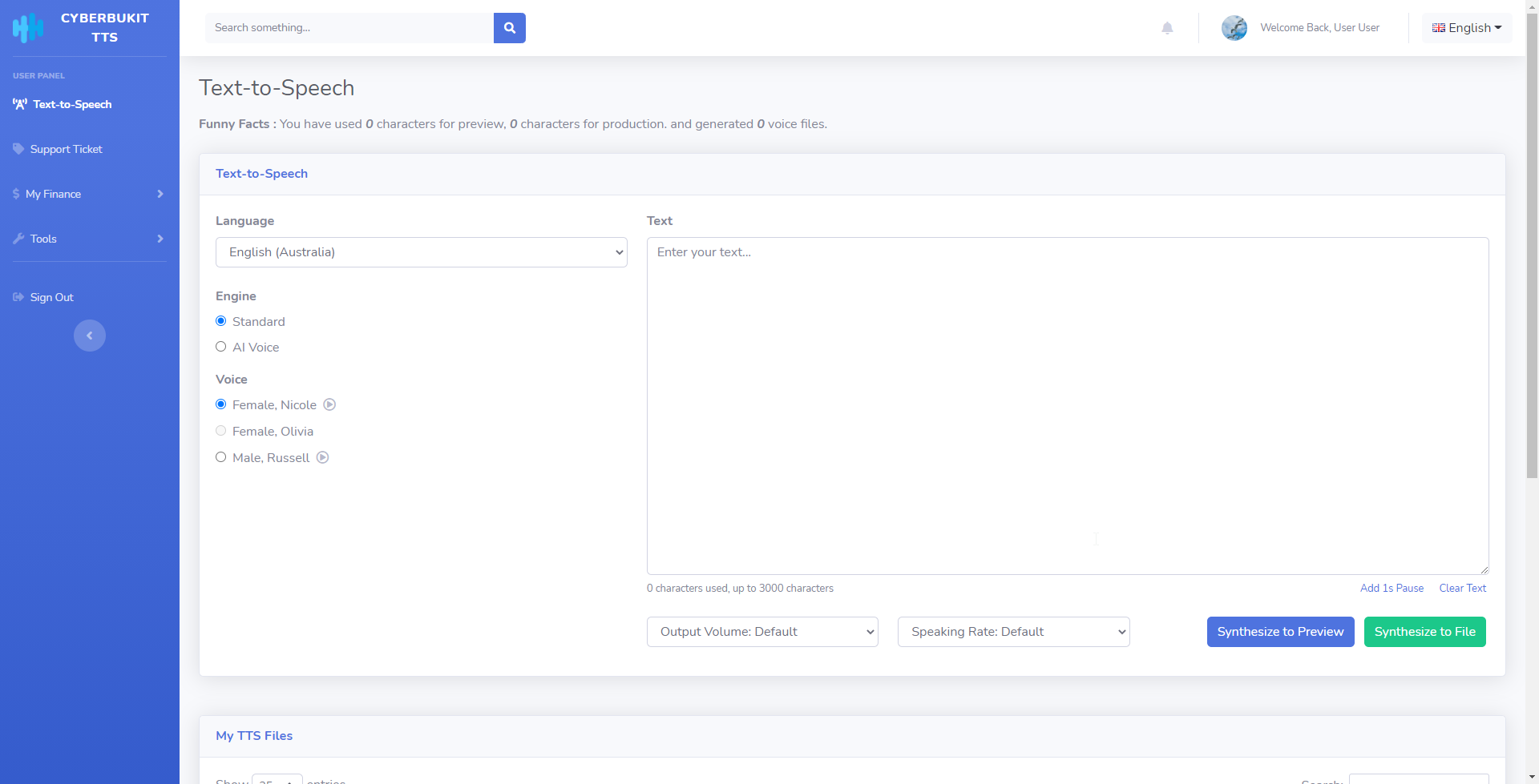 iText-to-Speech TTS Service
